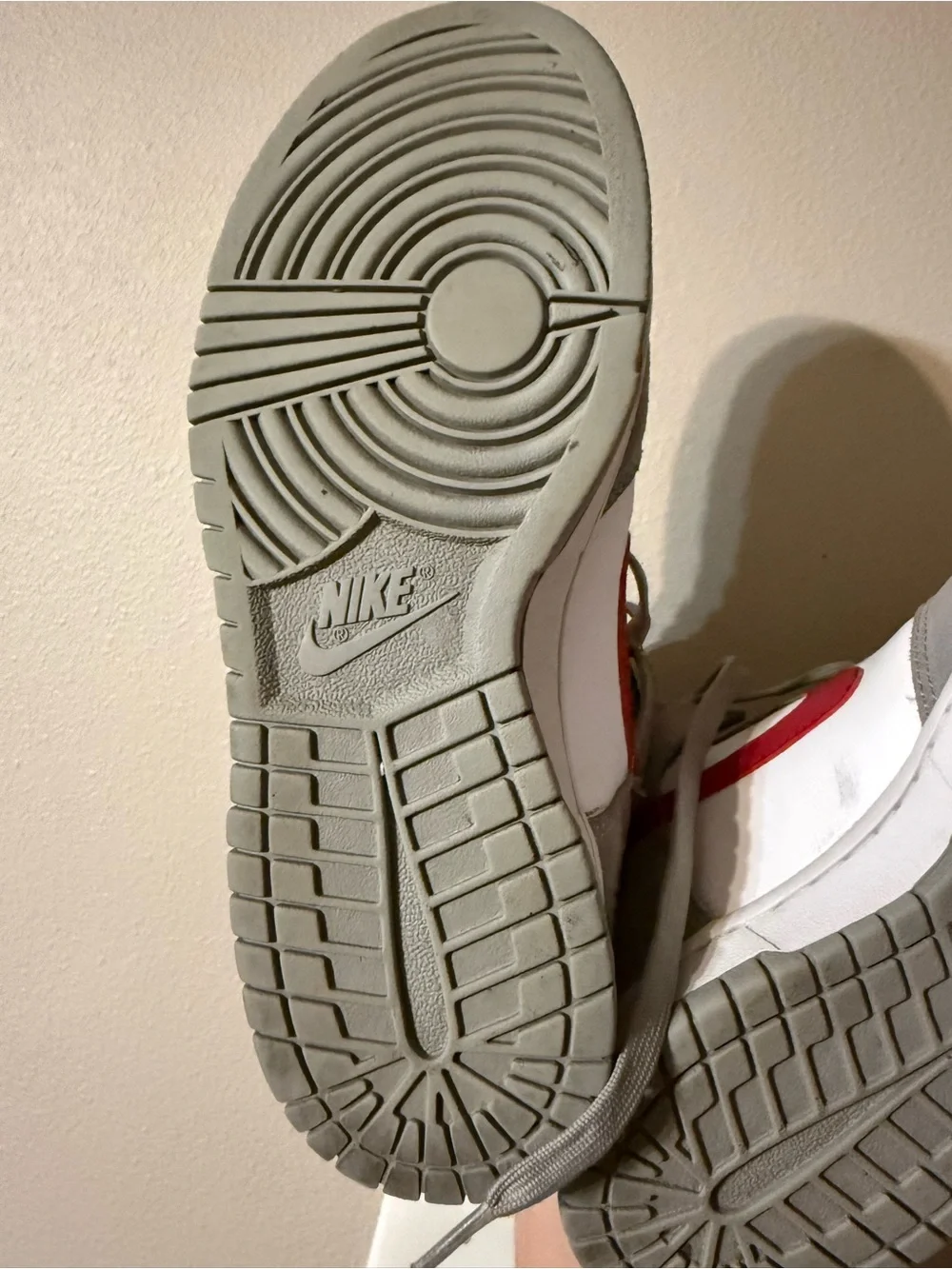 Youth Nike Athletic Club High-Top Sneakers in Beige and Red